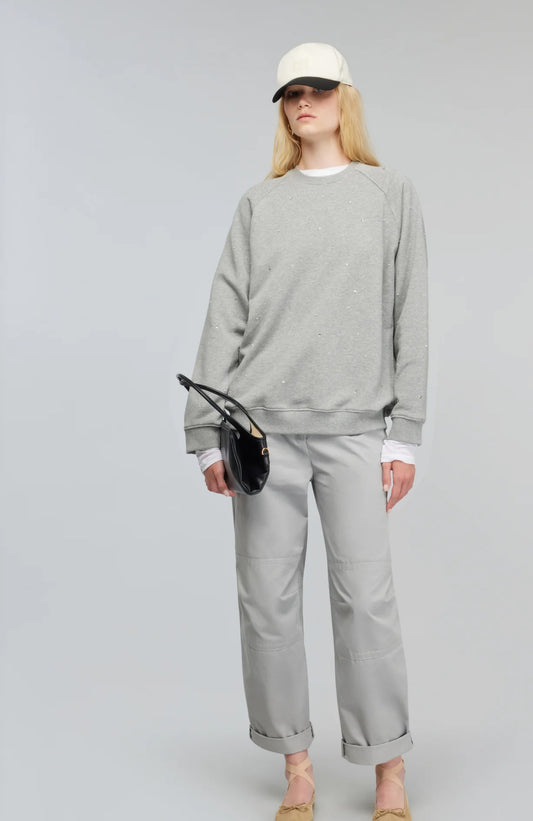 Semicouture felpa girocollo manica lunga con cristalli