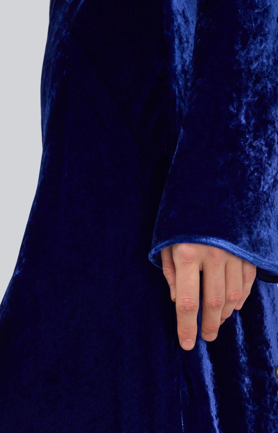 Semicouture abito lungo bluette in velluto manica lunga