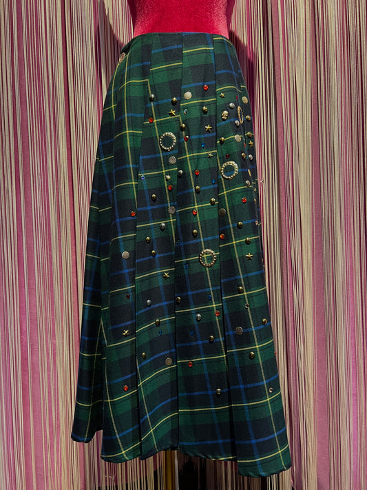 5 Progress gonna kilt tartan con decorazioni borchie e cristalli