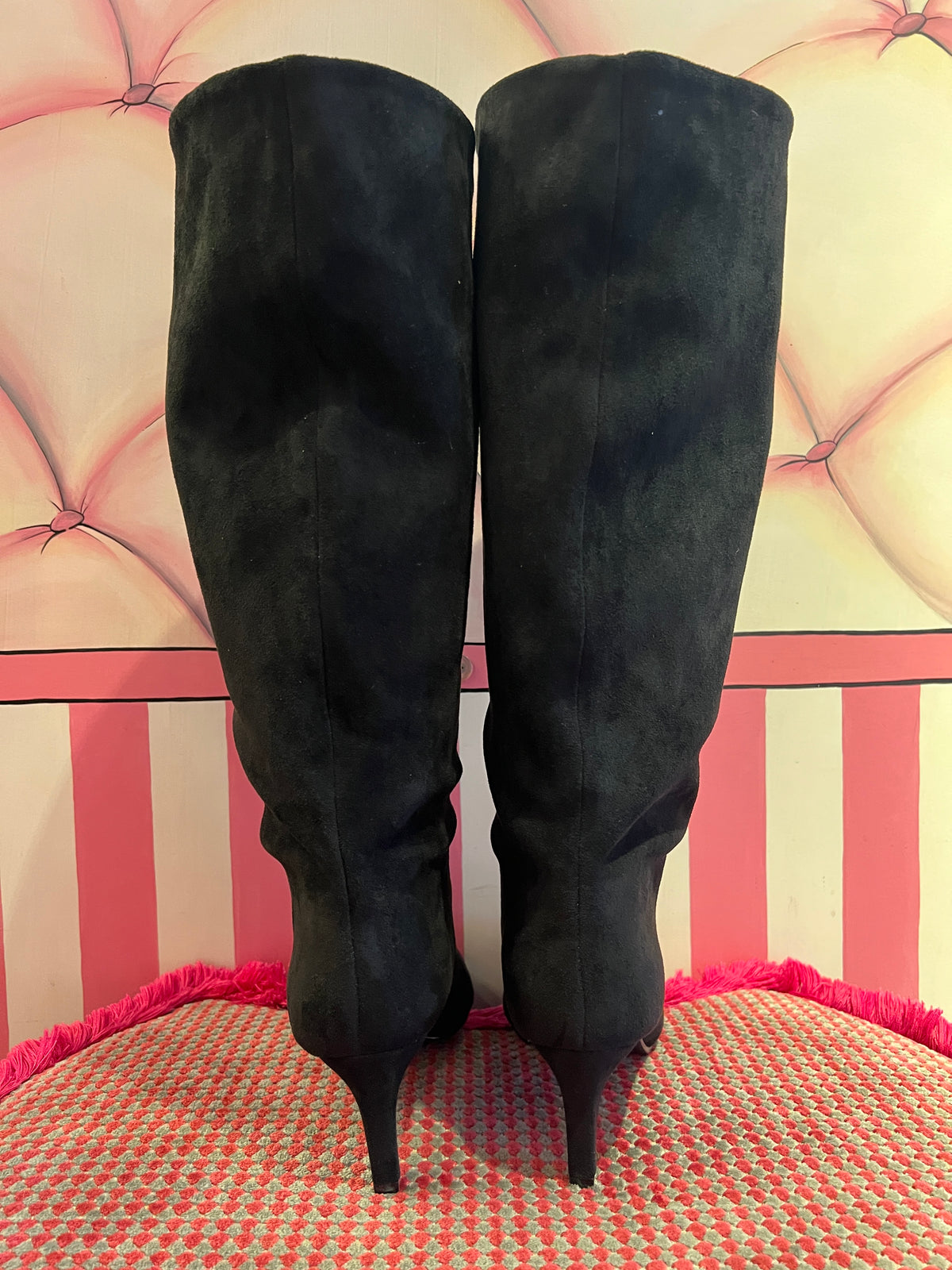 Stivale eco suede open toe