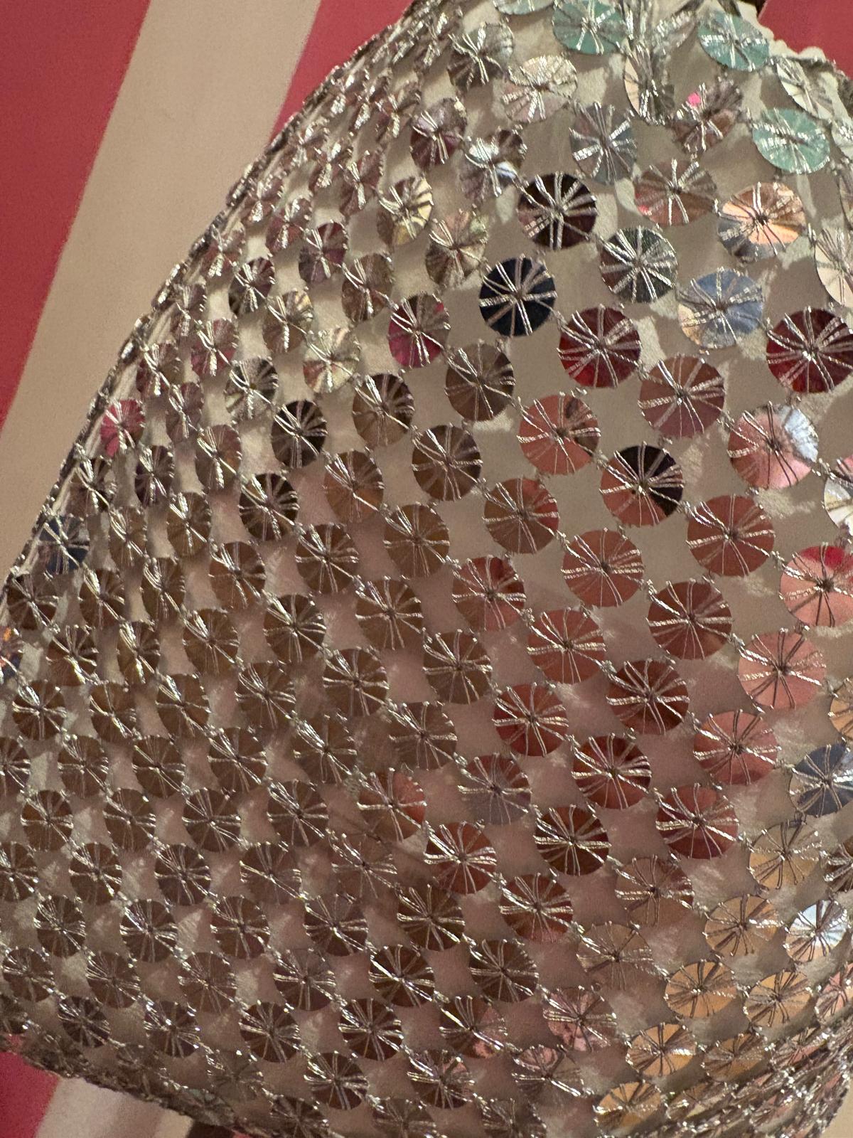 Isabelle Blanche Paris pochette in paillettes argento