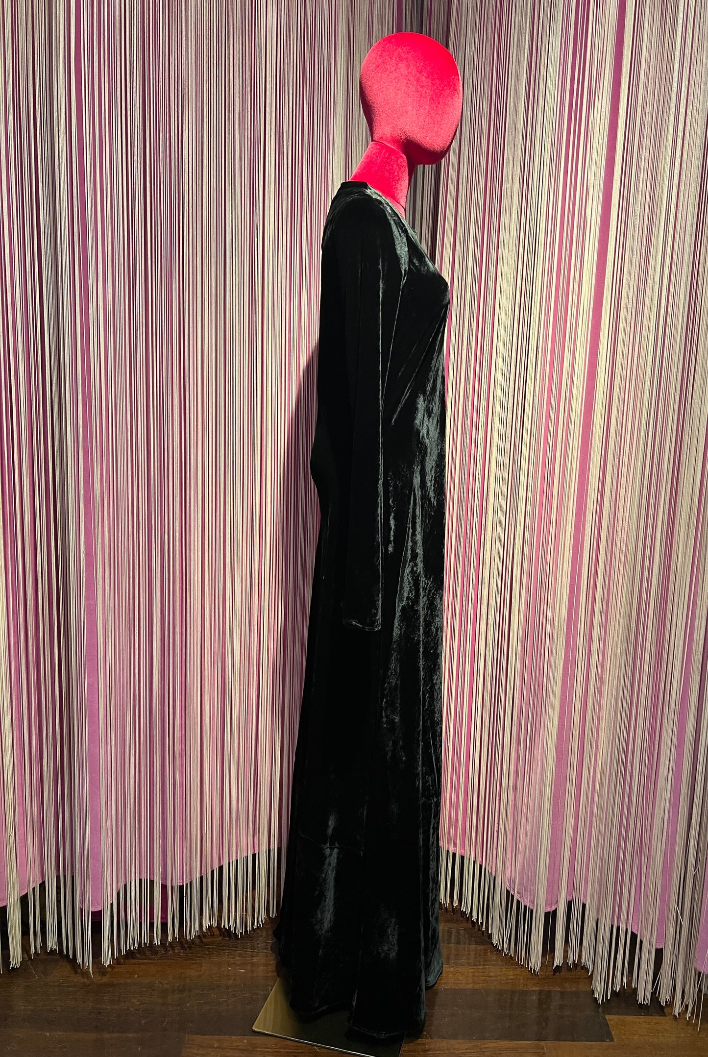 Semicouture abito lungo nero in velluto