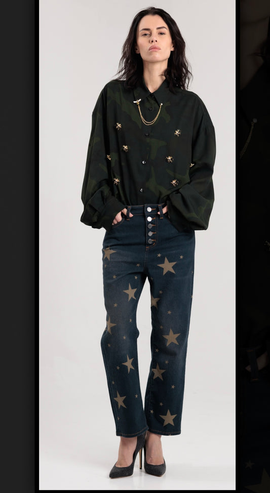 Rossano Perini jeans mod loose stelle corda