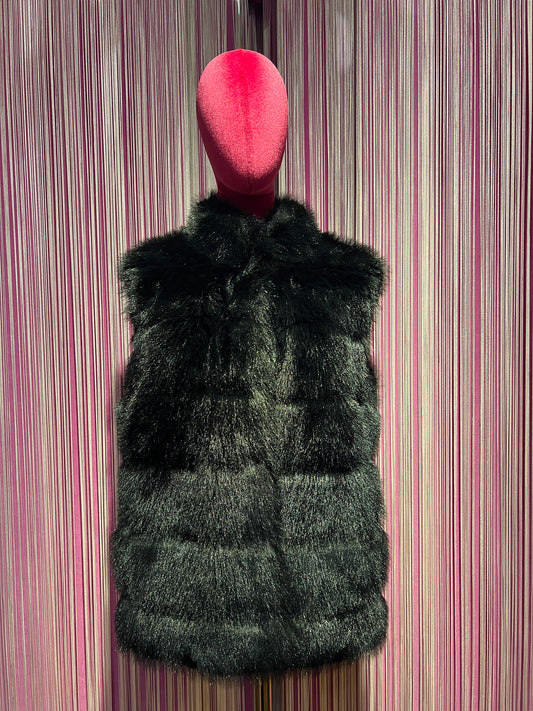 The room gilet simil pelliccia nero