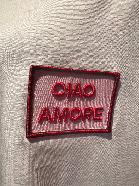 Giada Benincasa t shirt di cotone con patch logo “ Ciao amore”