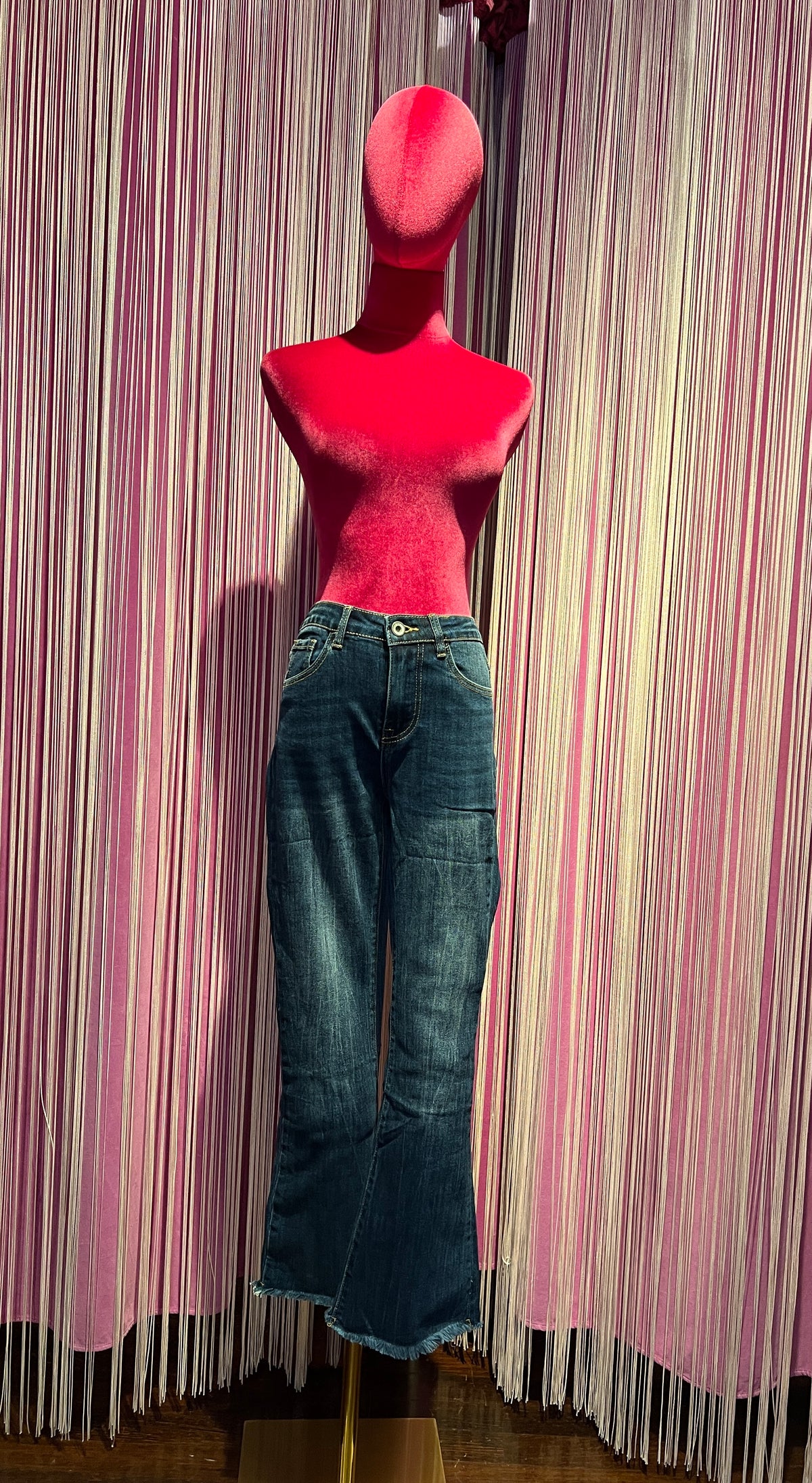 Mon amour Paris jeans denim scuro sfrangiato