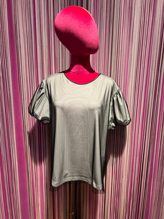 Rue- bisquit -50% di sconto t shirt bianca cotone con tulle nero