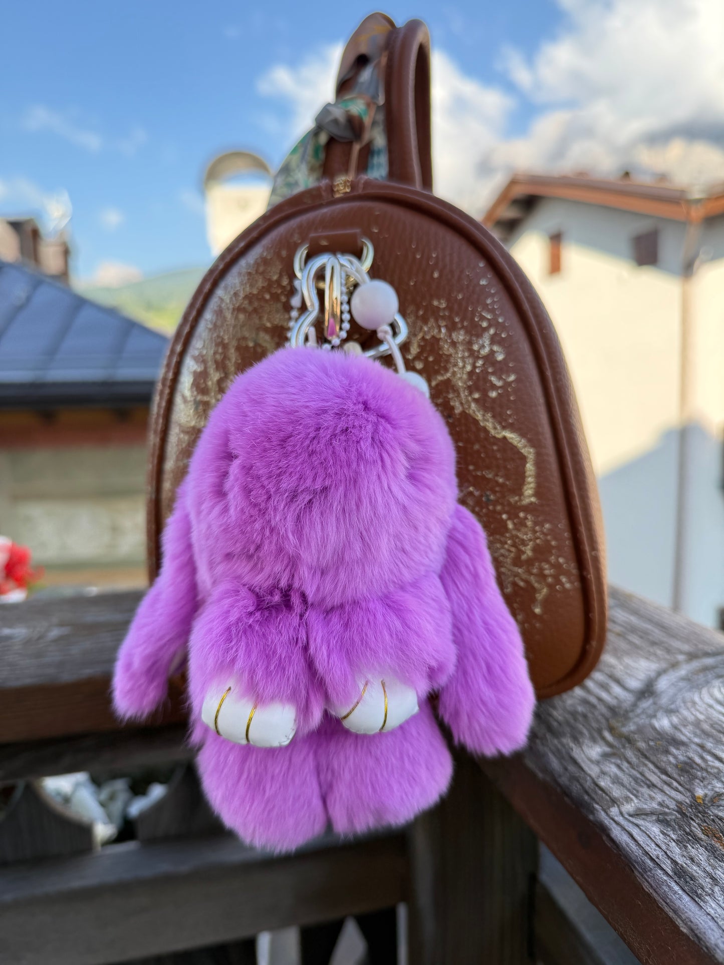 ABpink🩷 bauletto marrone dipinto a mano compreso di charms