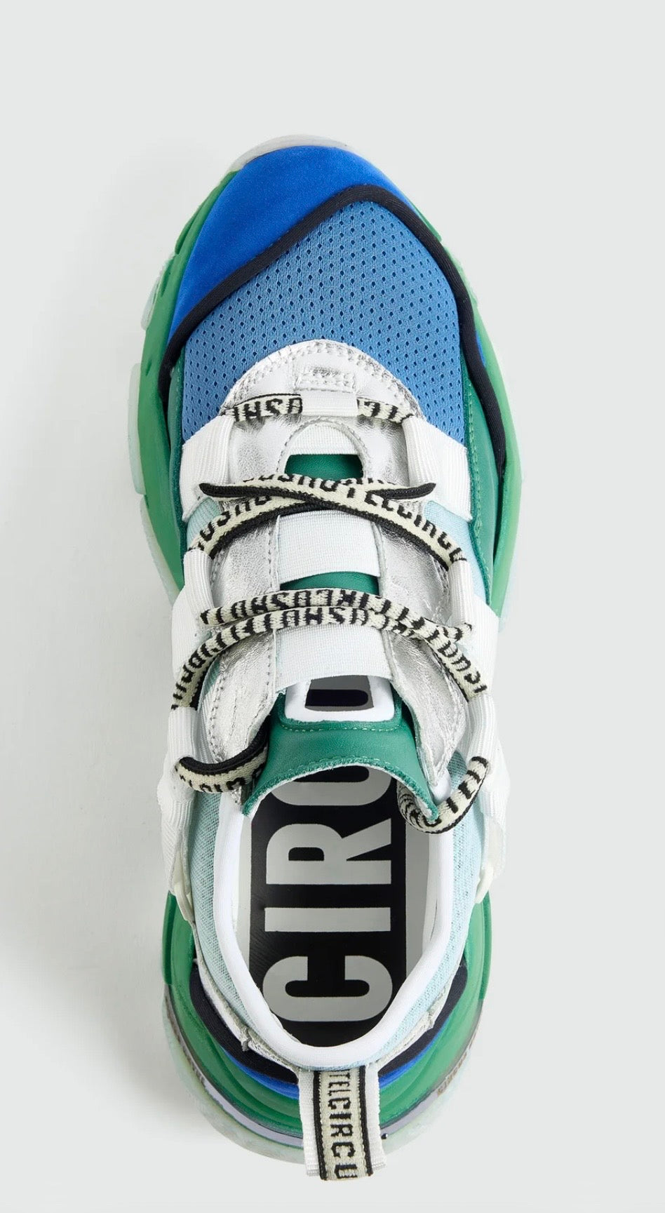 Circus Hotel sneakers verde celeste azzurro e bianco lacci logati