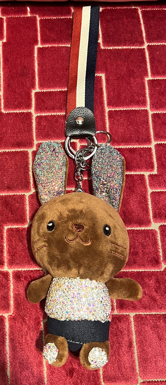 Charms coniglietto marrone cristalli