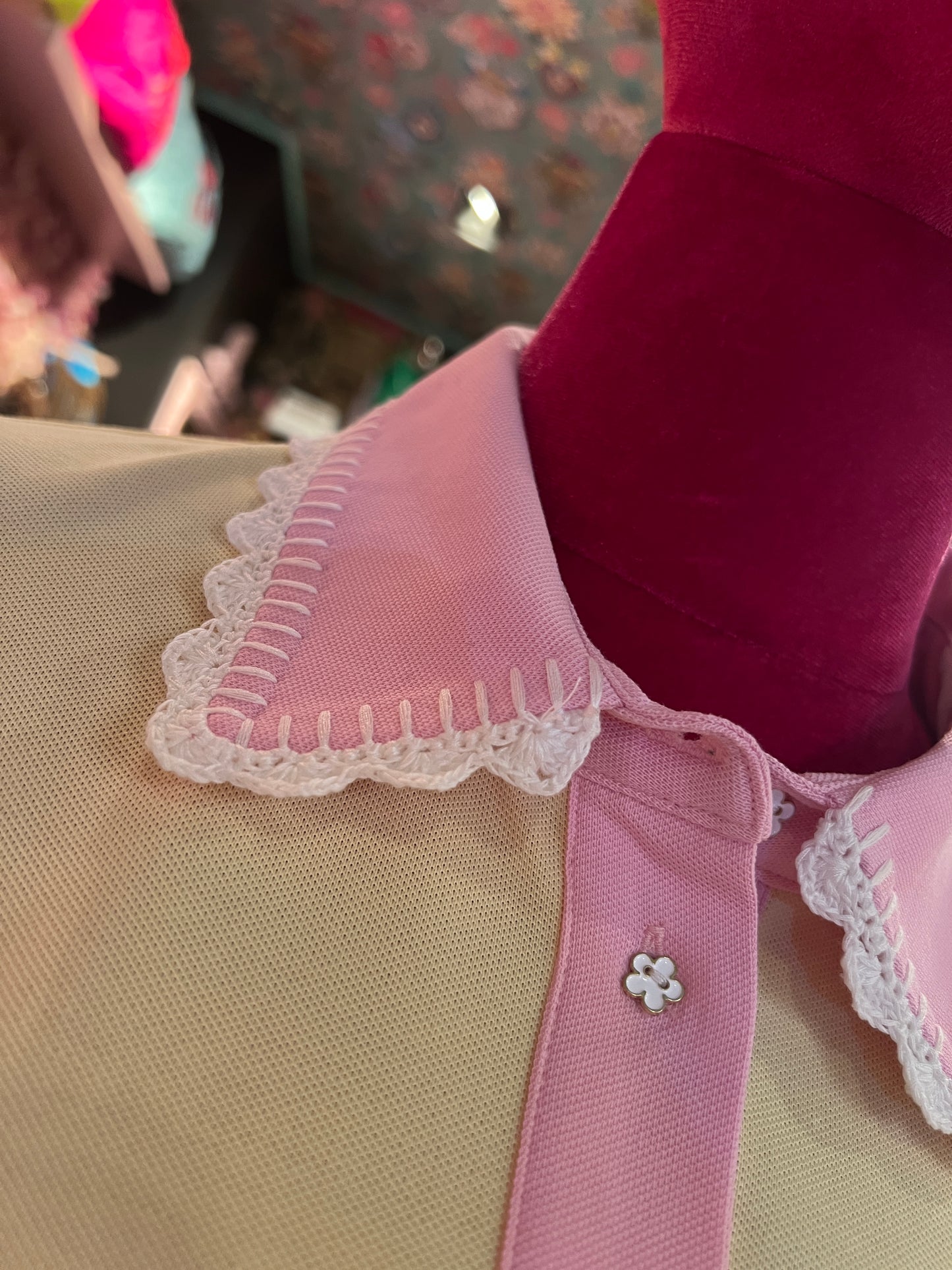 Sincere Paris -30% di sconto polo nido d’ape gialla colletto rosa e bianco