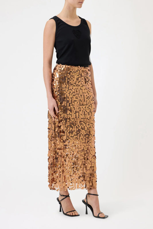 Pink memories gonna lunga in paillettes cognac