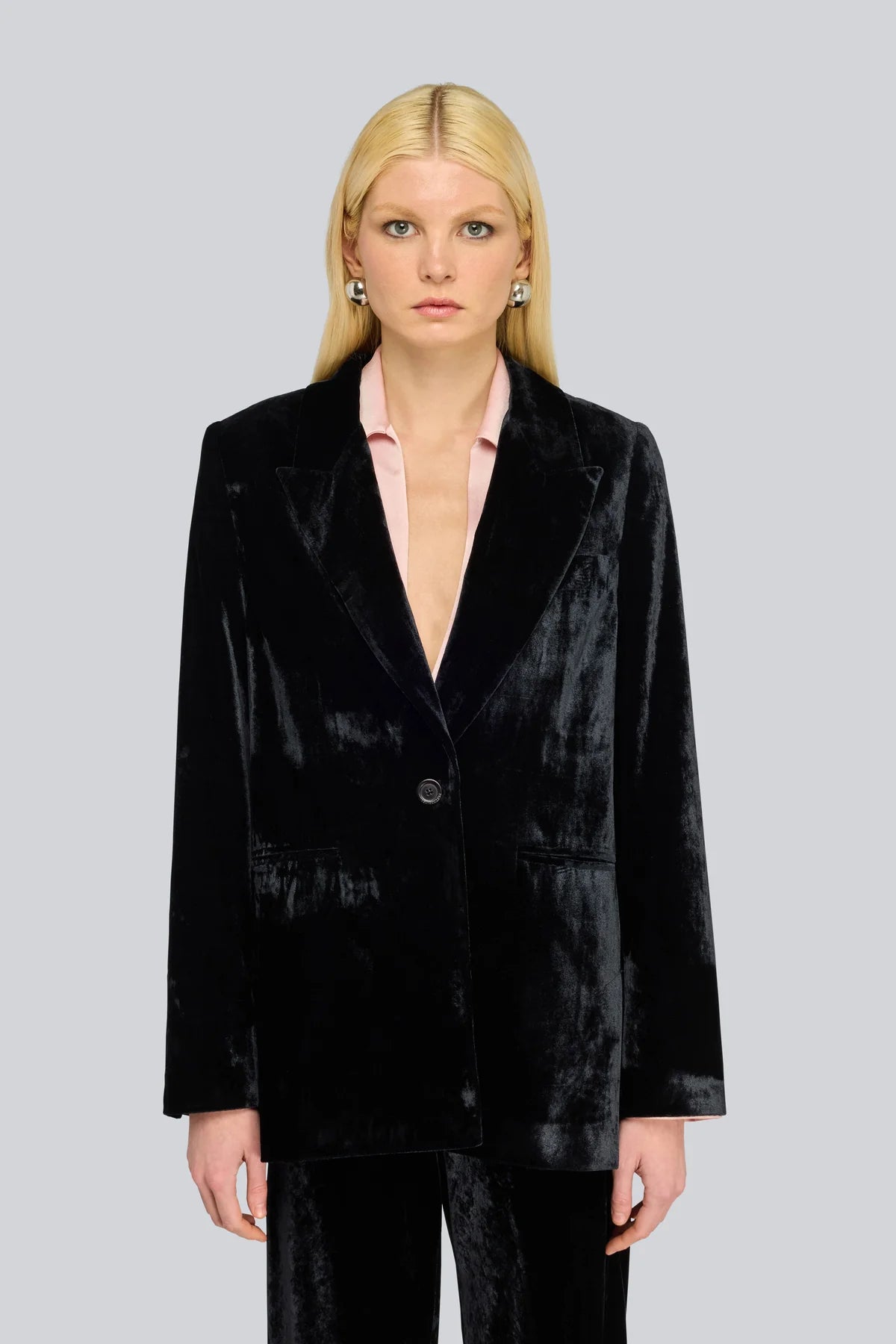Semicouture giacca in velluto monopetto con rever
