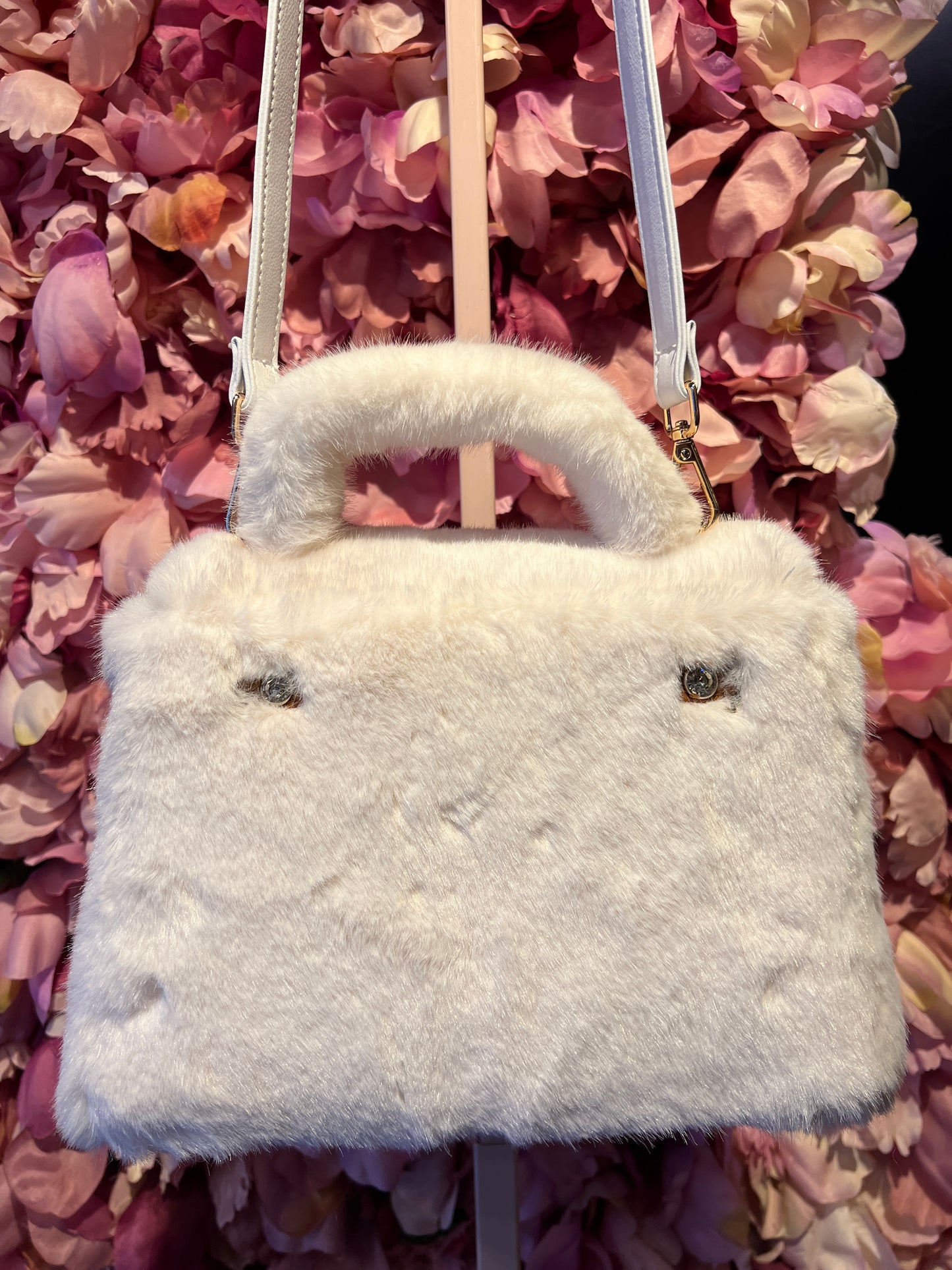 Show-up Milano borsa ecopelliccia ed ecopelle con tracolla, colore bianco
