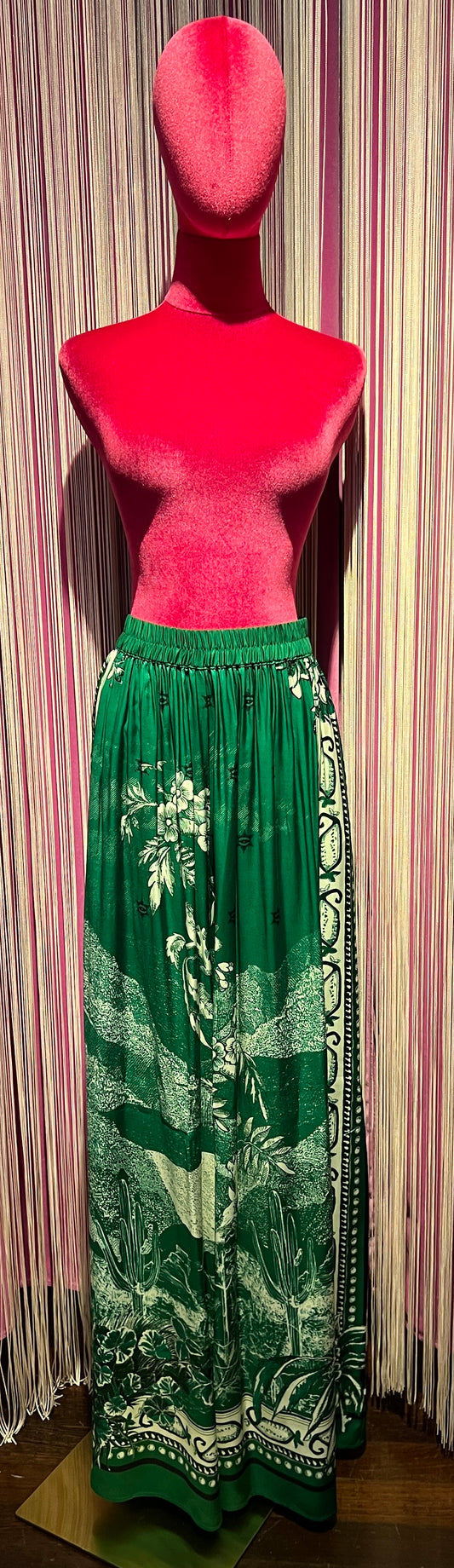 Dahlo -50% di sconto pantalone palazzo  fantasia verde