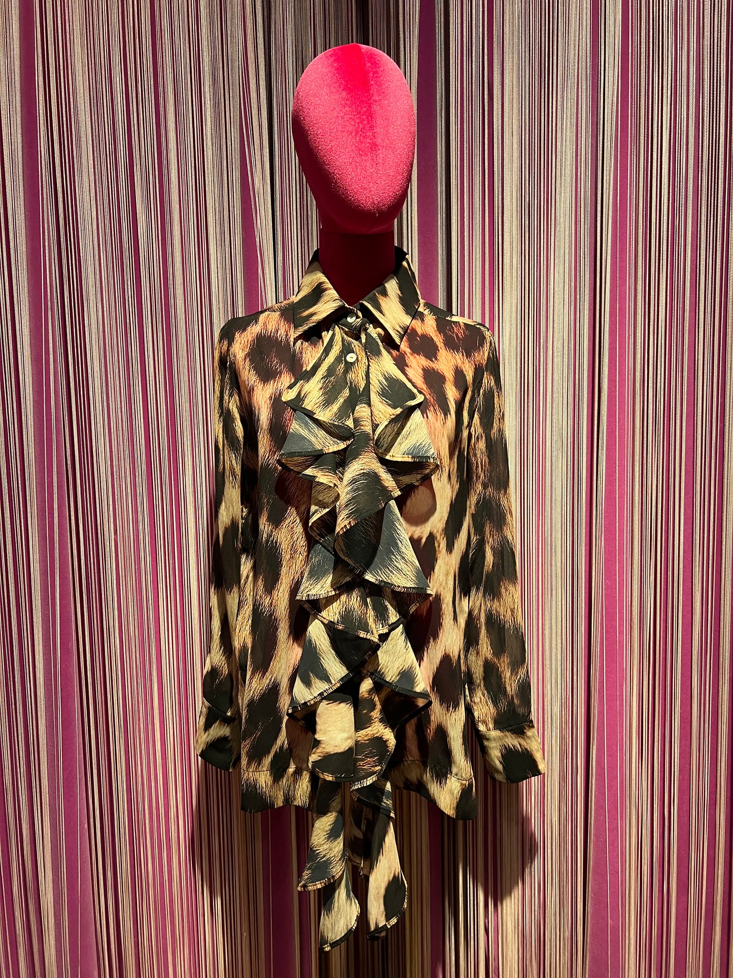 Clo’h camicia chiffon animalier con jabot