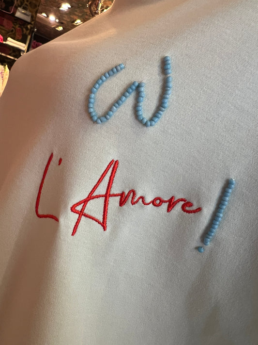 Sincere Paris t shirt senza maniche con scritta “ w l’amore !”