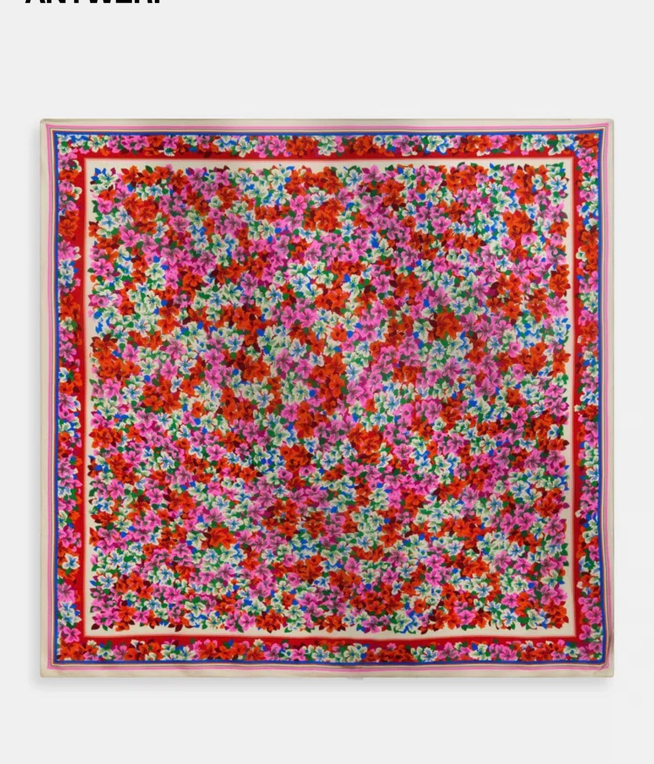 Essentiel antwerp foulard quadrato misto seta fantasia floreale multicolore