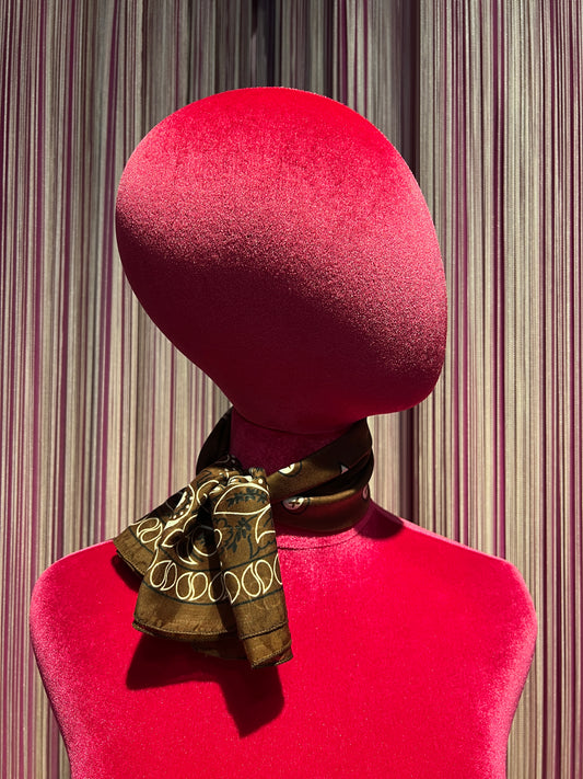 Foulard da collo fantasia cioccolato cotone e seta