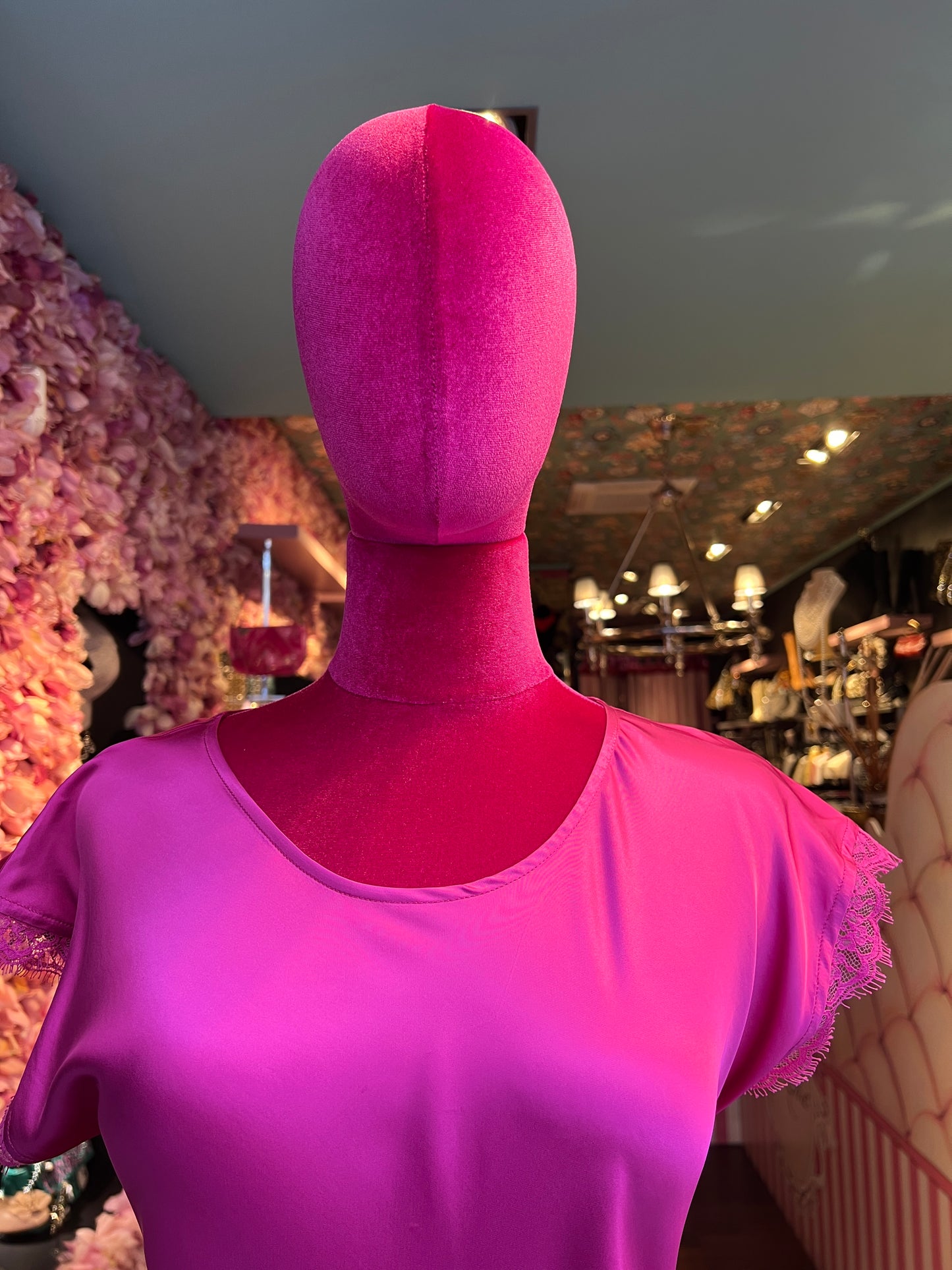 Pink memories abito con spacco e pizzo