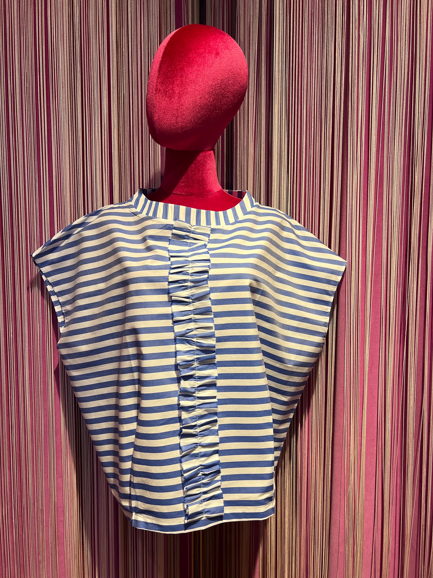 Miki Thumb completo blusa e pantalone a righe azzurro e bianco