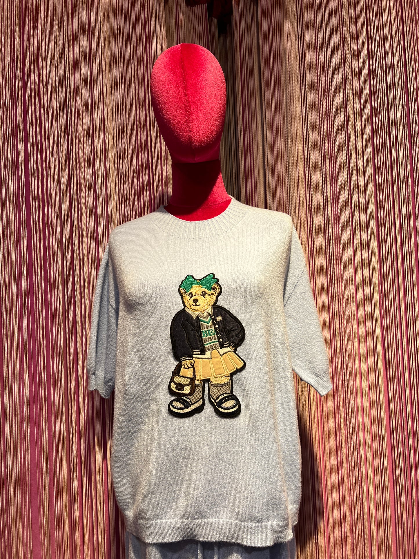 Love & roses completo celeste con patch maglia e gonna