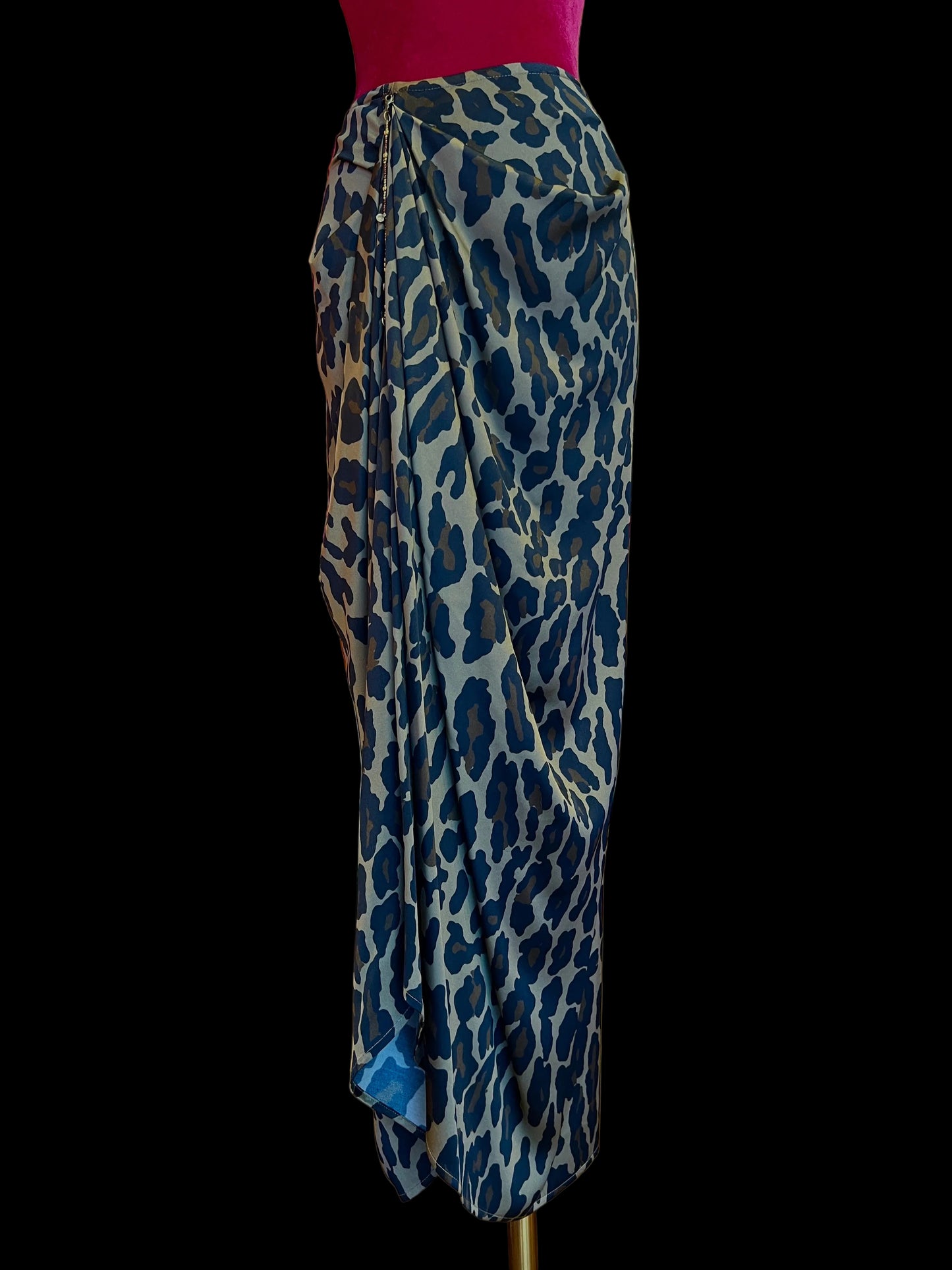 Bazar deluxe gonna fantasia stampa leopardata con drappeggio