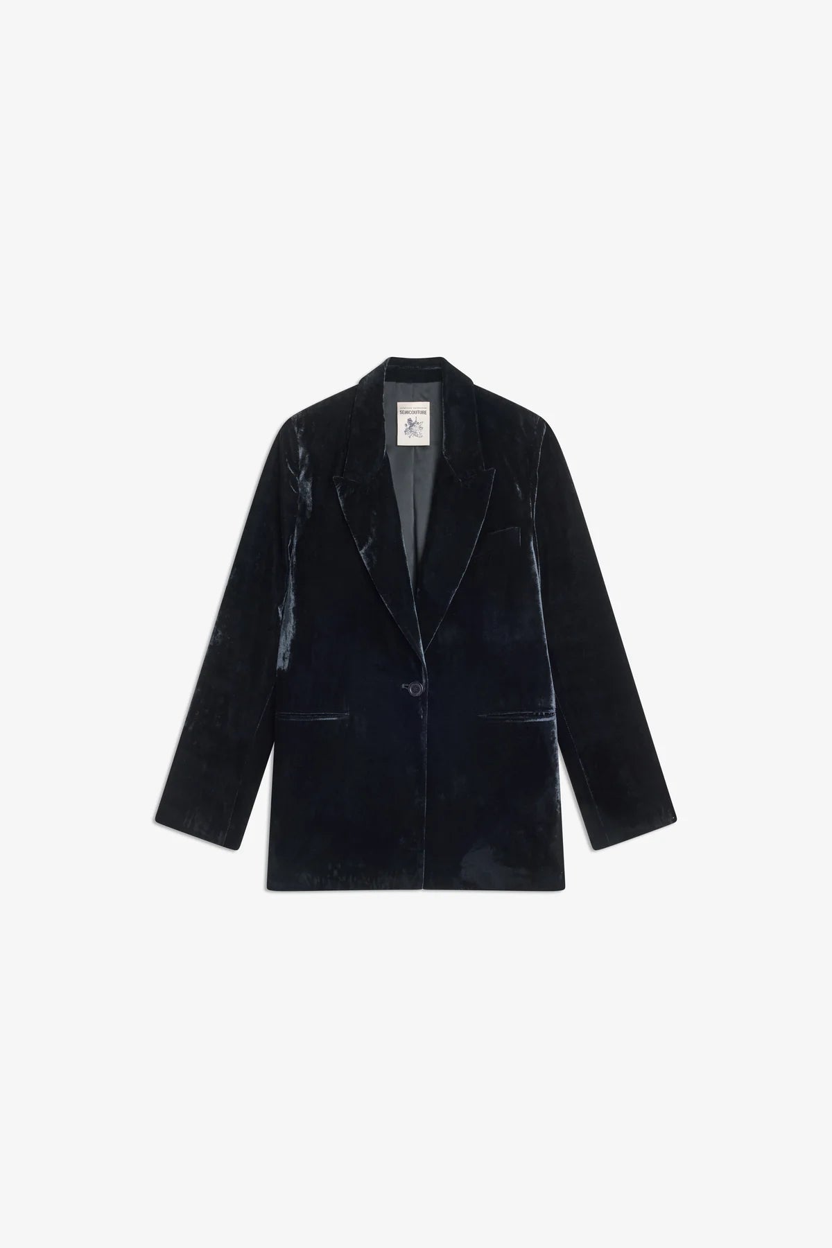 Semicouture giacca in velluto monopetto con rever