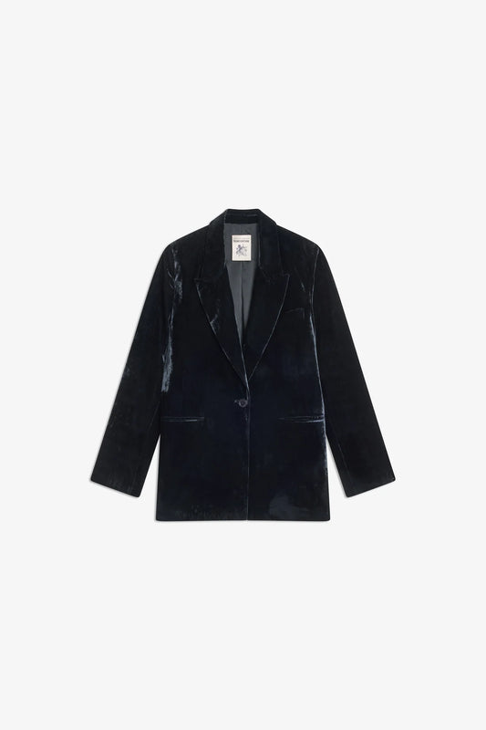 Semicouture giacca in velluto monopetto con rever