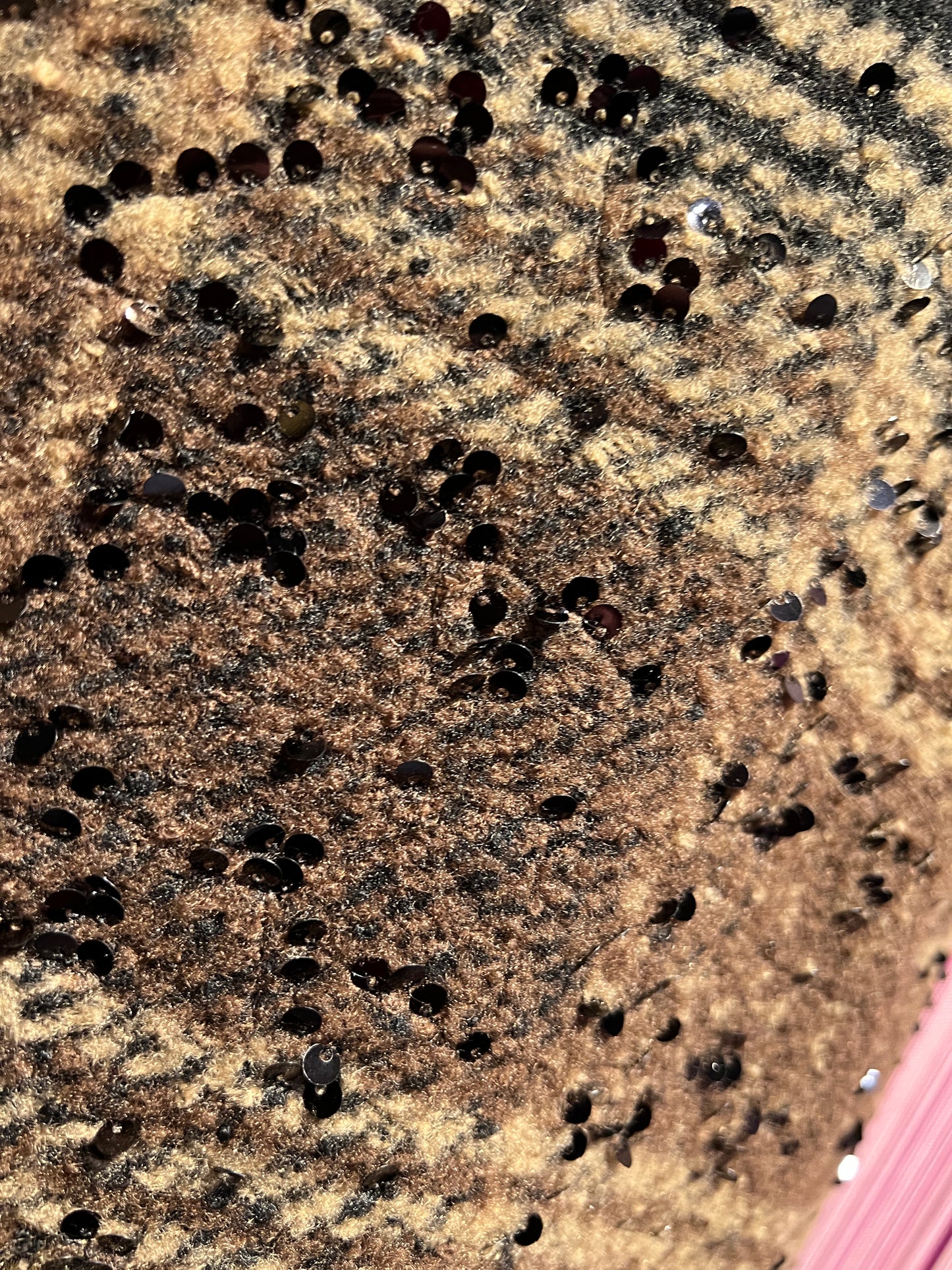 The Room cappottino tartan taglia unica ad un petto con micro paillettes nere