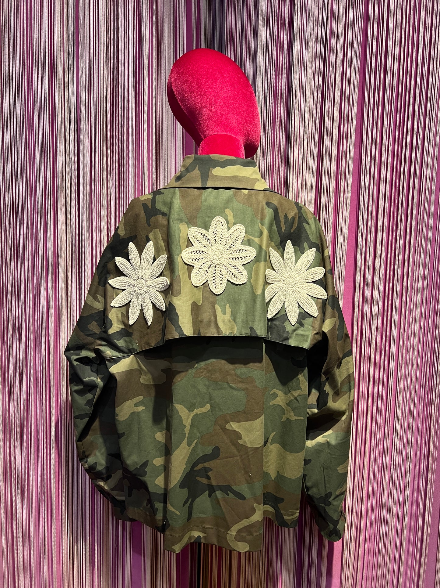 5 Progress giacca camouflage  con fiori crochet