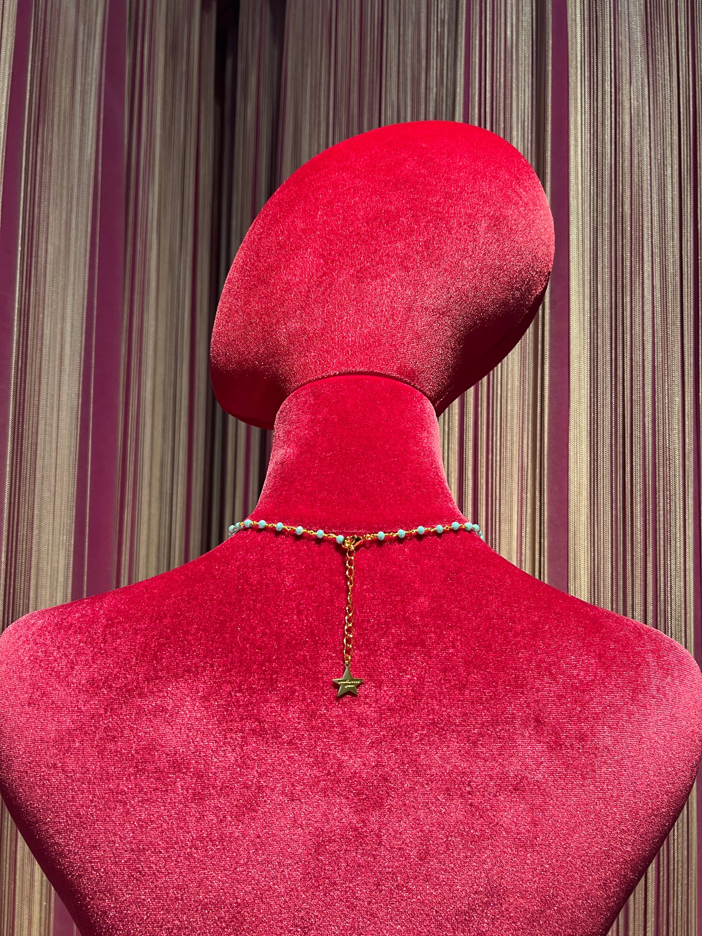 Principessa glam collana girocollo perline celesti charms immagini sacre