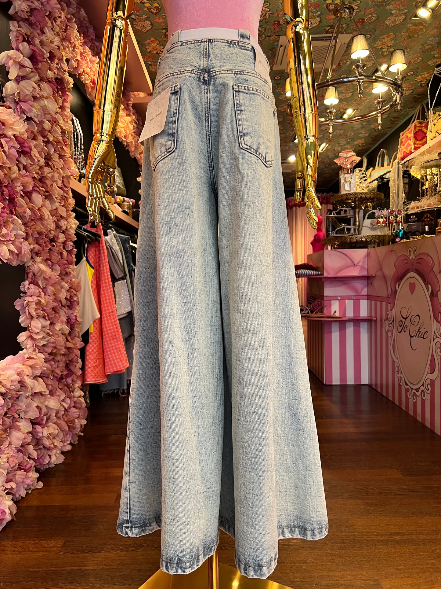 Front street jeans largo super aged con cinta cravatta