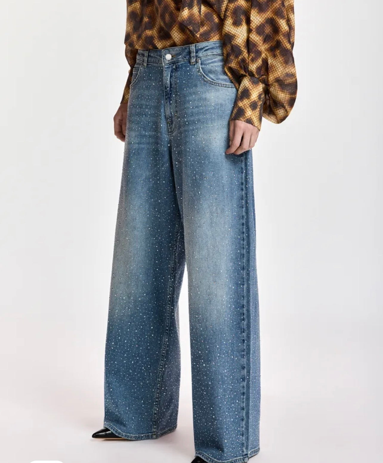 Essentiel antwerp jeans gamba larga con strass