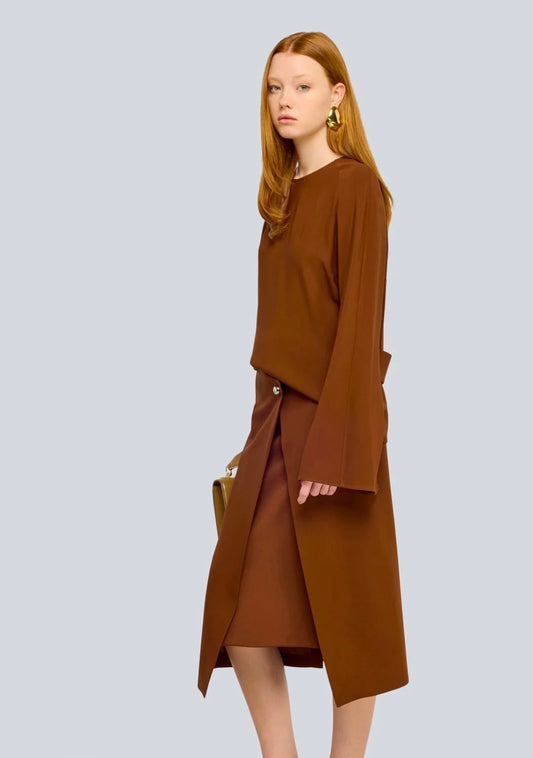 Semicouture blusa in cady manica lunga