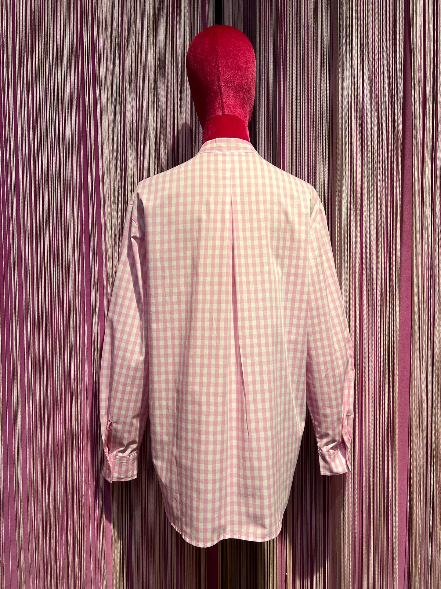 Miki Thumb camicia manica lunga  quadretti vichy e ricami