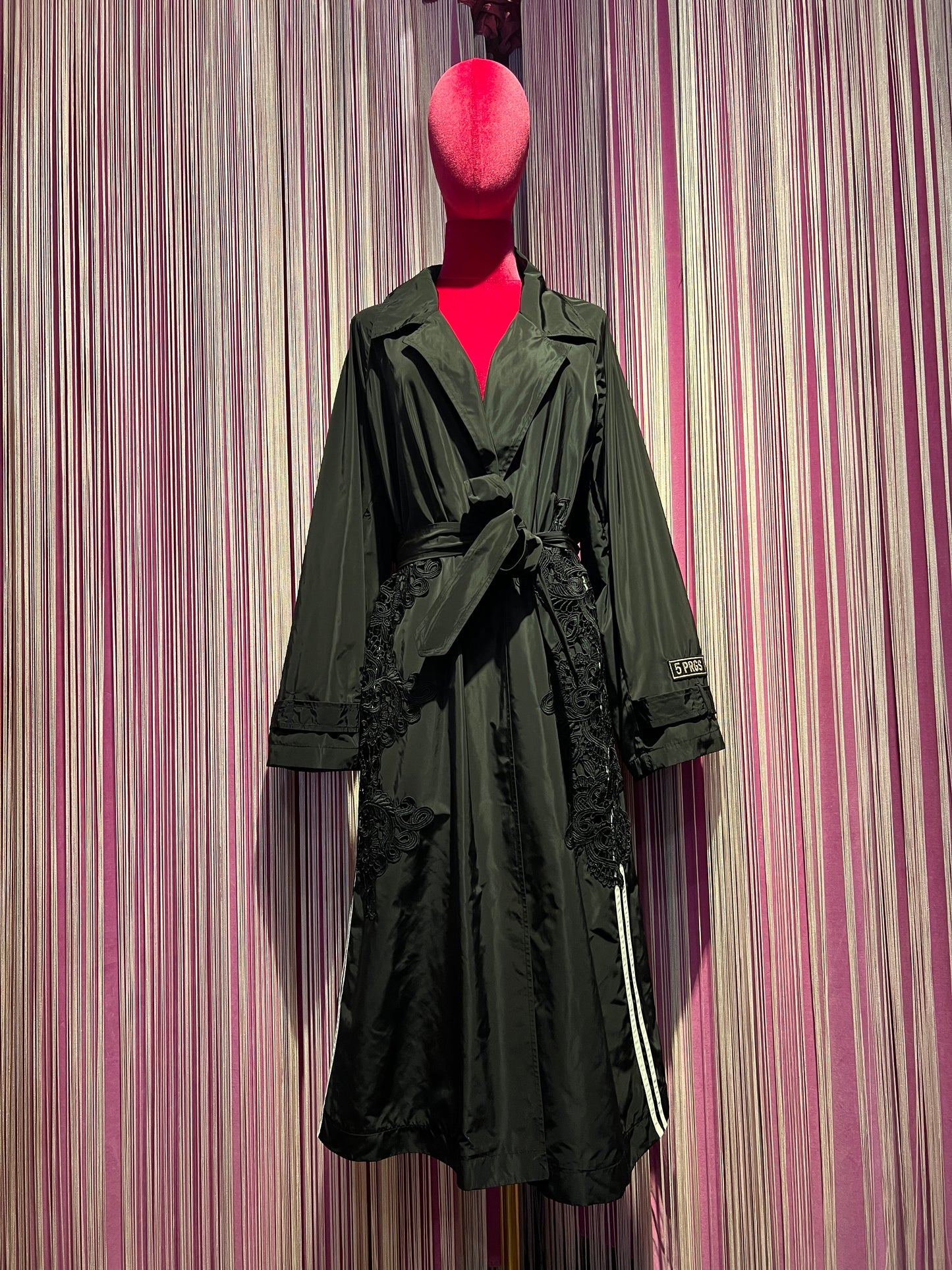 5 Progress -40% di sconto trench in tessuto tecnico con applicazione pizzo