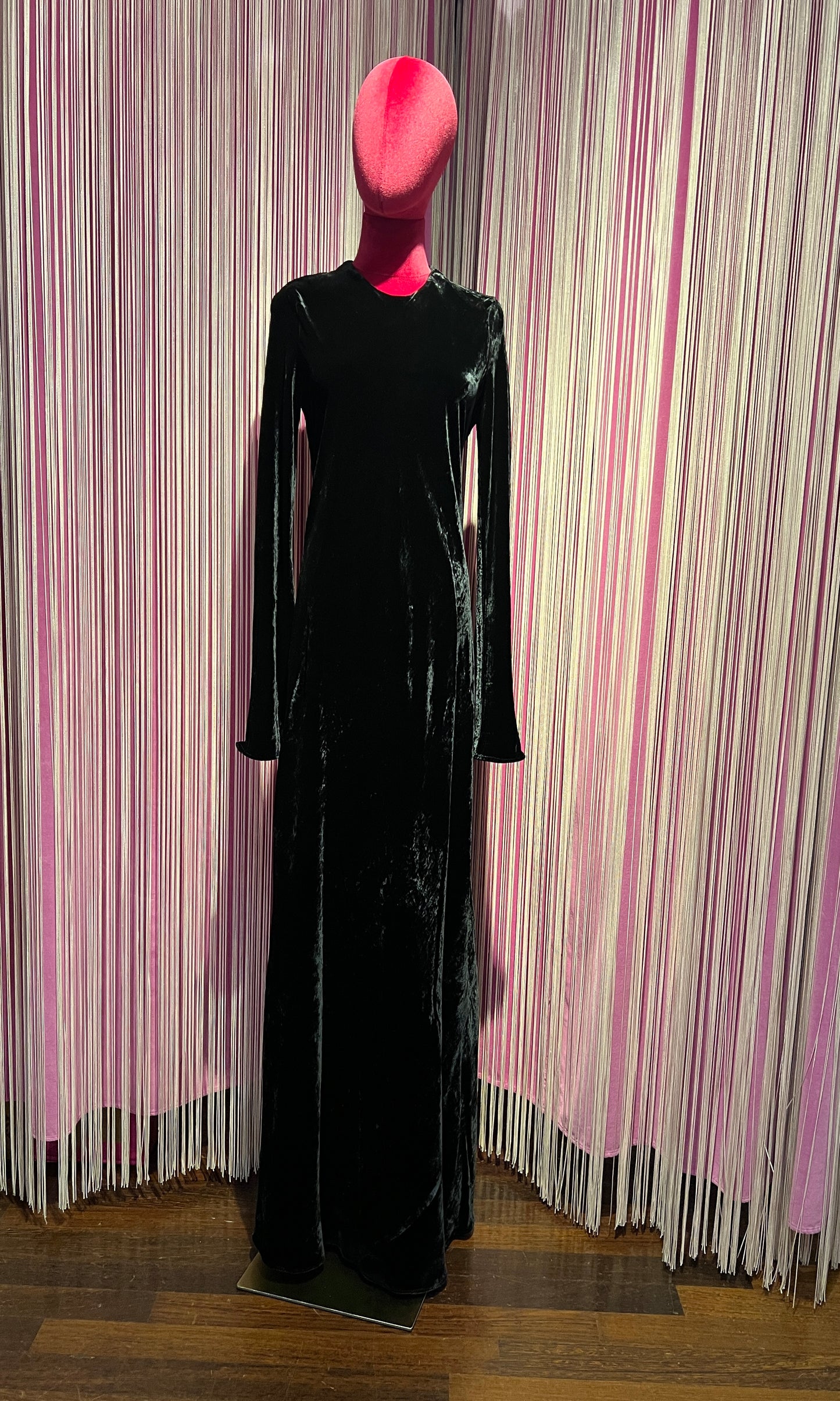 Semicouture abito lungo nero in velluto