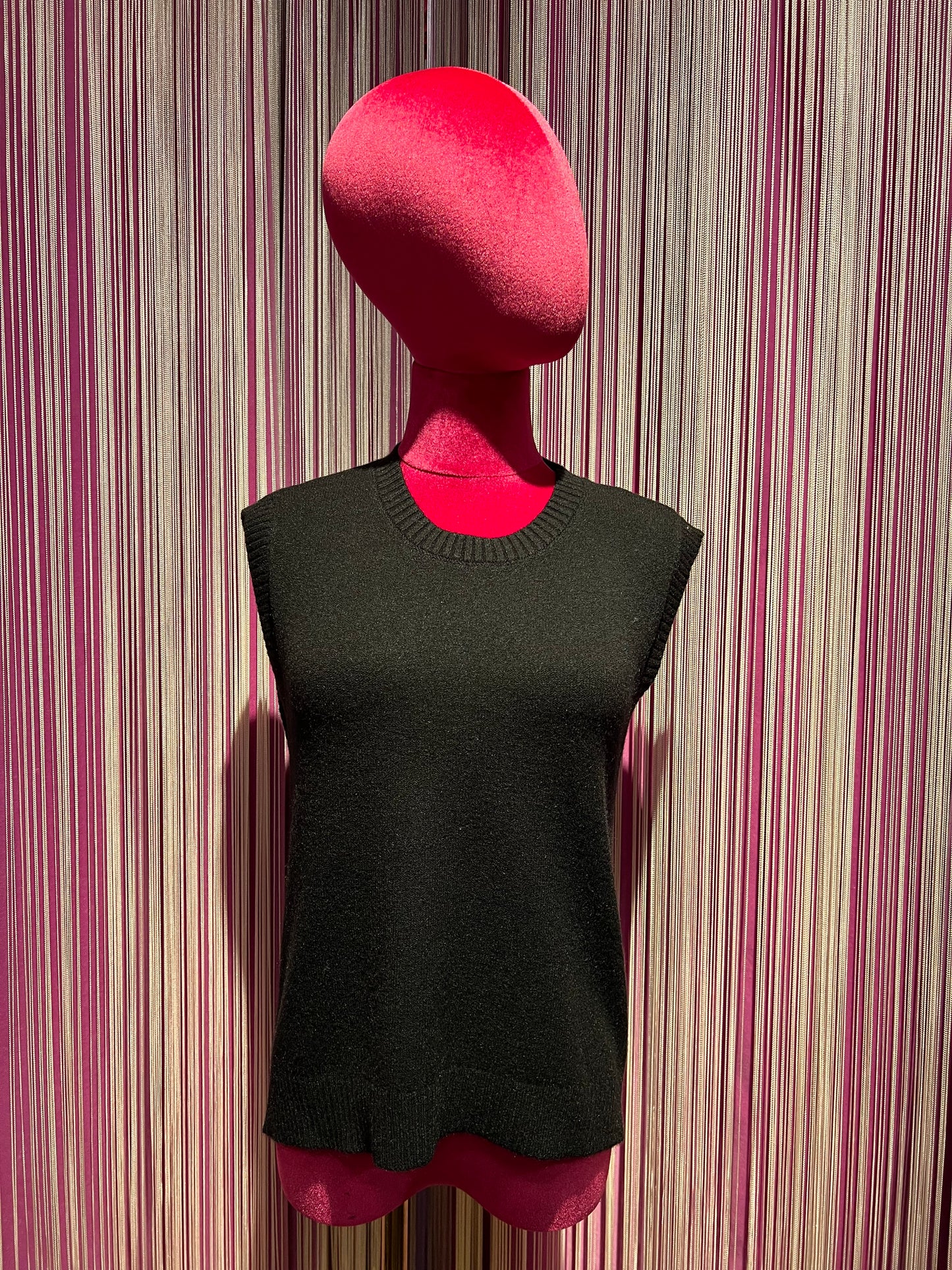 Love & roses gilet in maglia nero