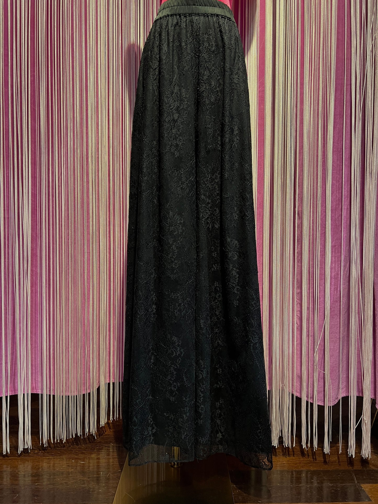 Dahlo pantalone palazzo in pizzo con elastico vita