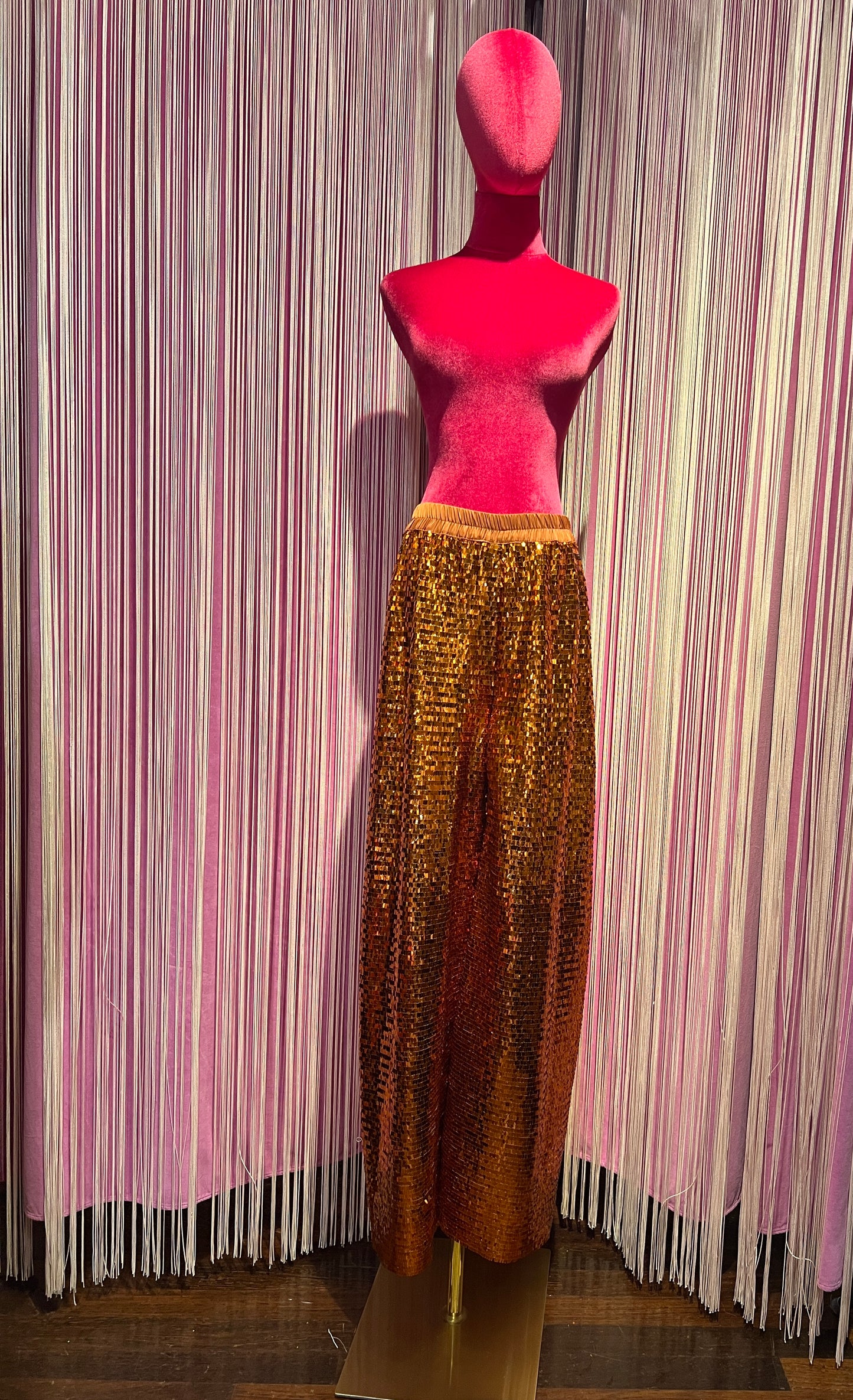 Dahlo pantalone a palazzo di paillettes ruggine