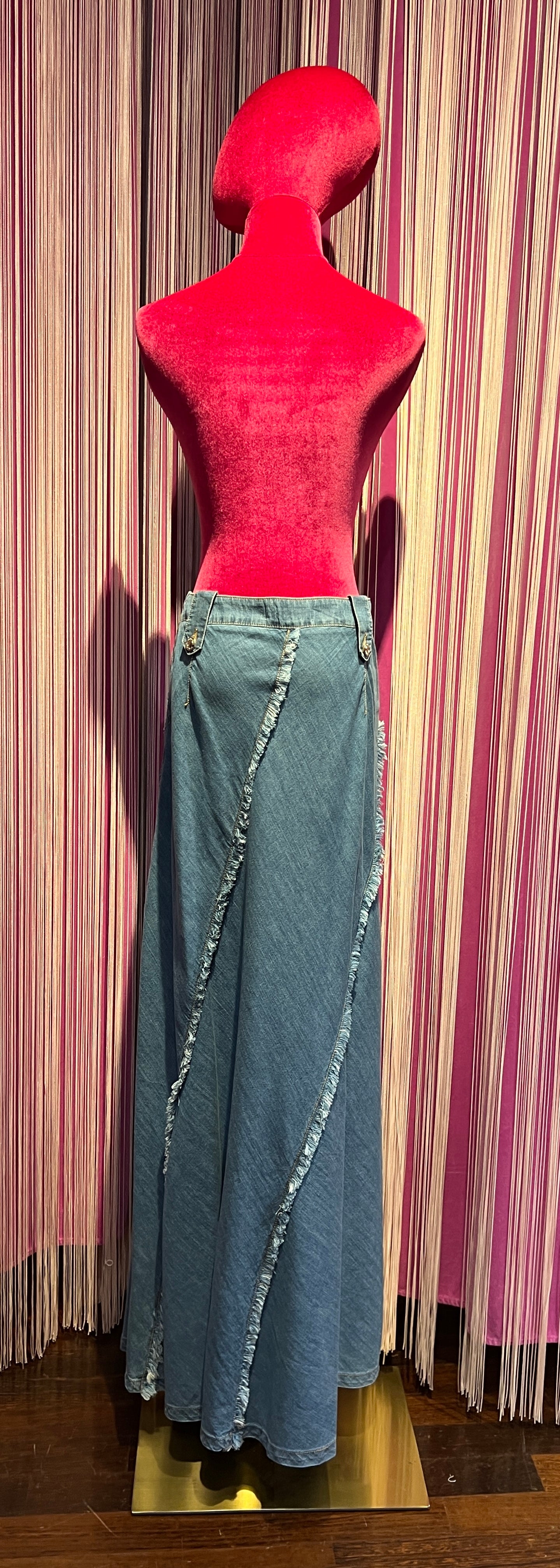 Ermanno Scervino gonna jeans lunga con pizzo laterale