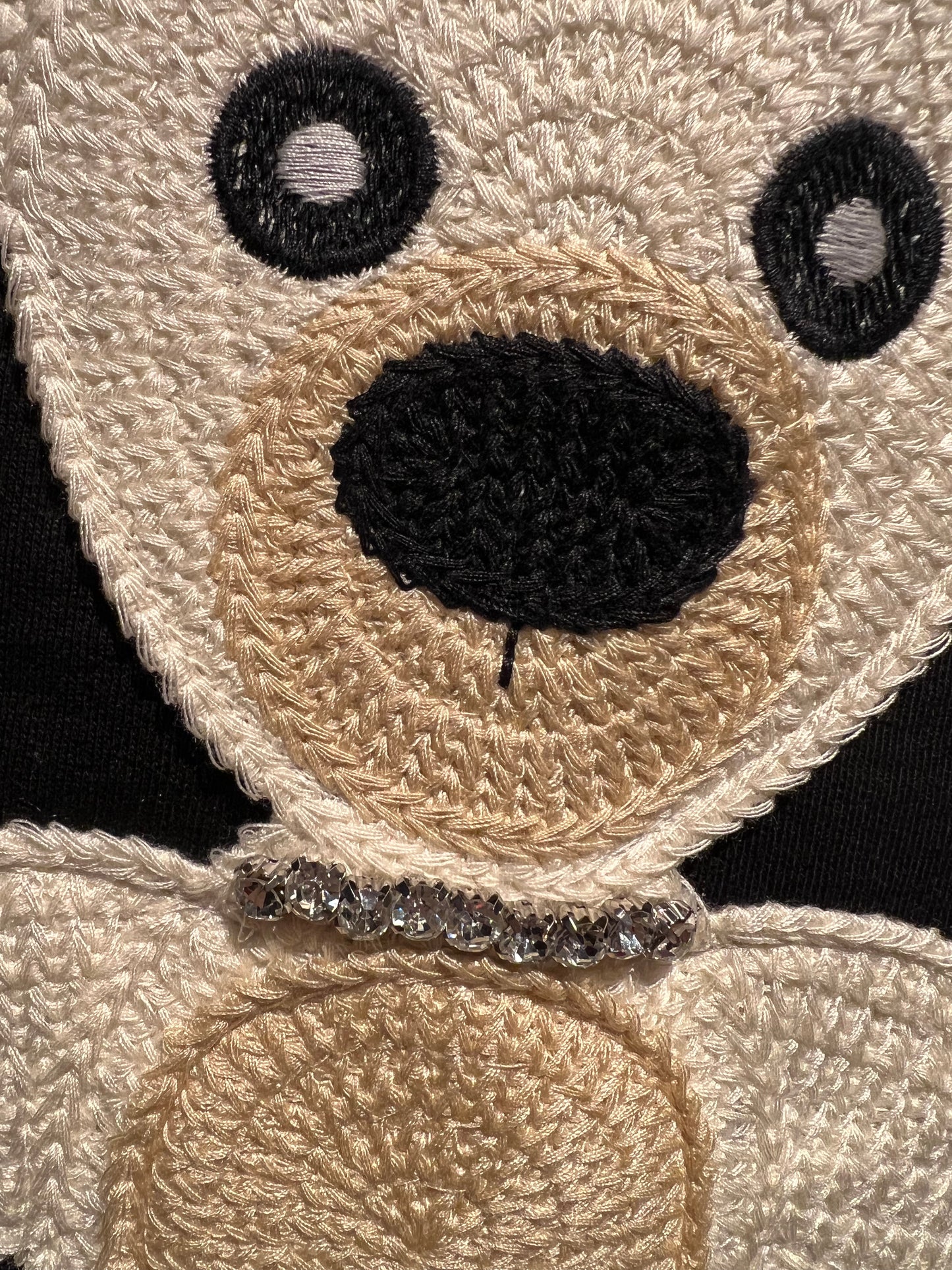 5 Progress felpa nera Teddy crochet