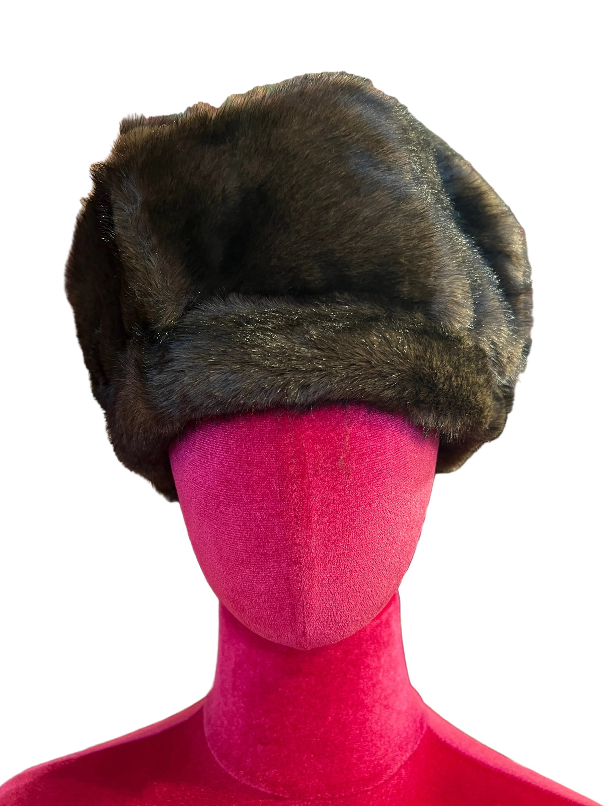The room cappello in simil pelliccia marrone, misura regolabile