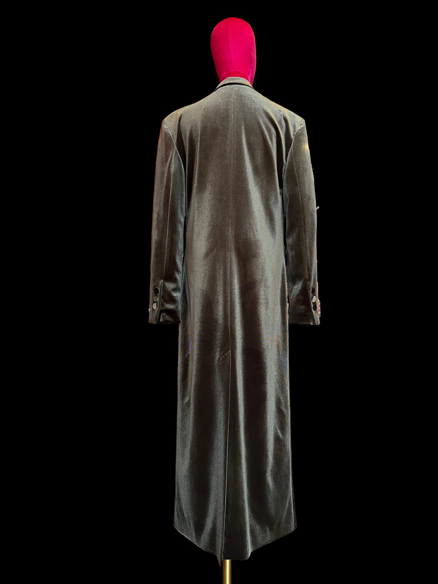 Don’t @me cappotto doppiopetto lungo di velluto marrone chiaro