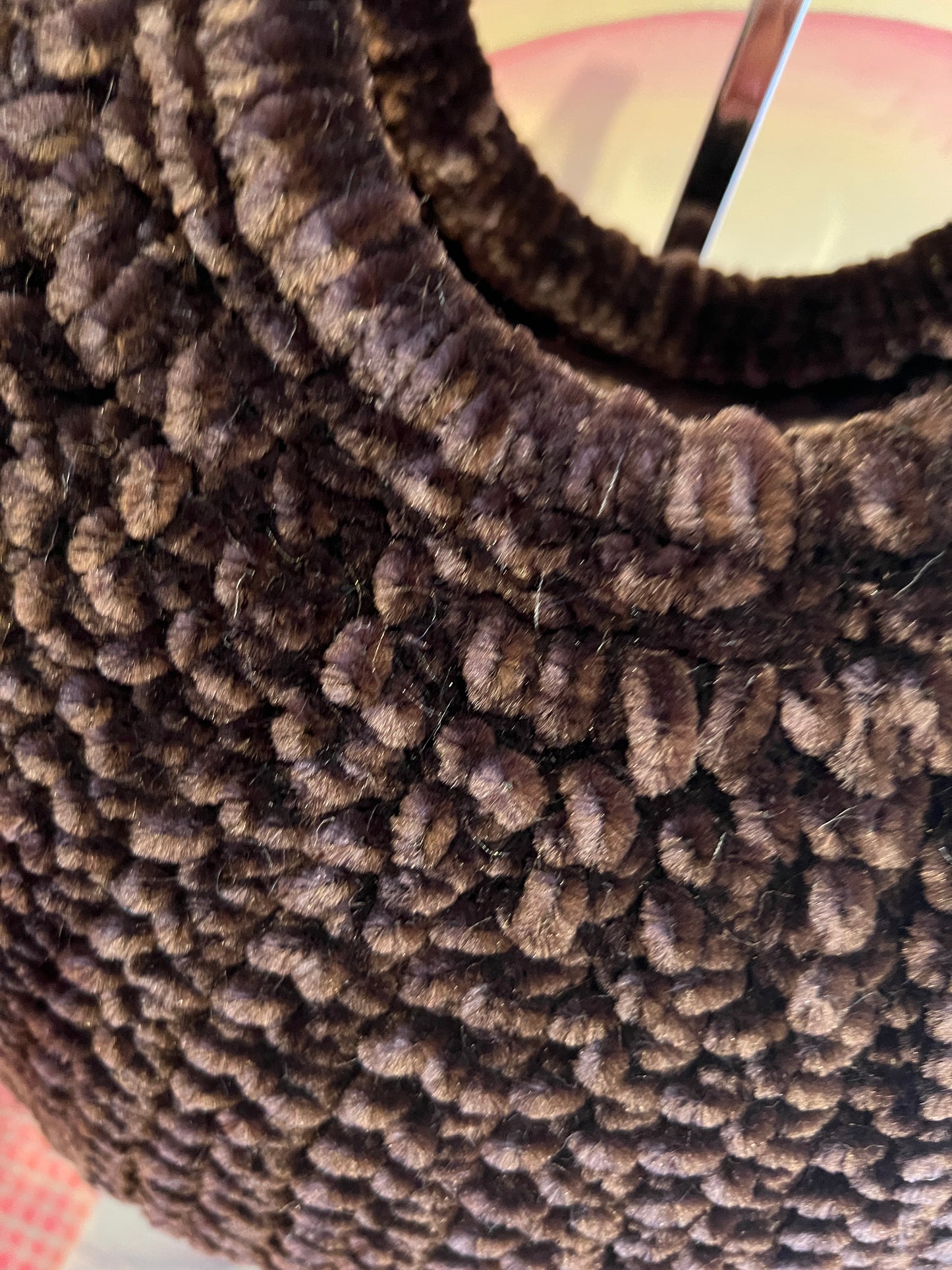 Love & roses borsa tricot ciniglia marrone con tracolla