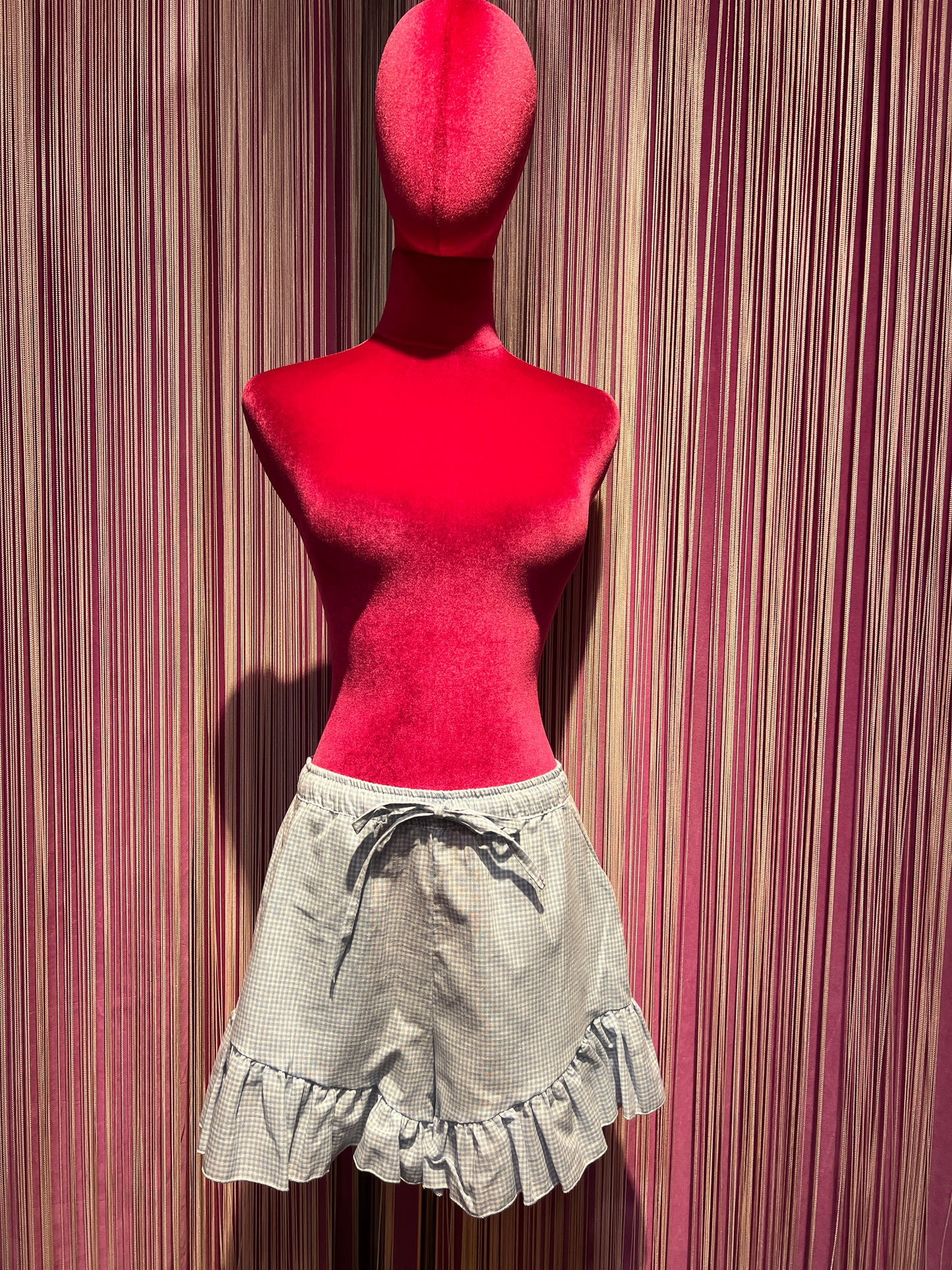Front street completo camicia e short vichy bianco e celeste