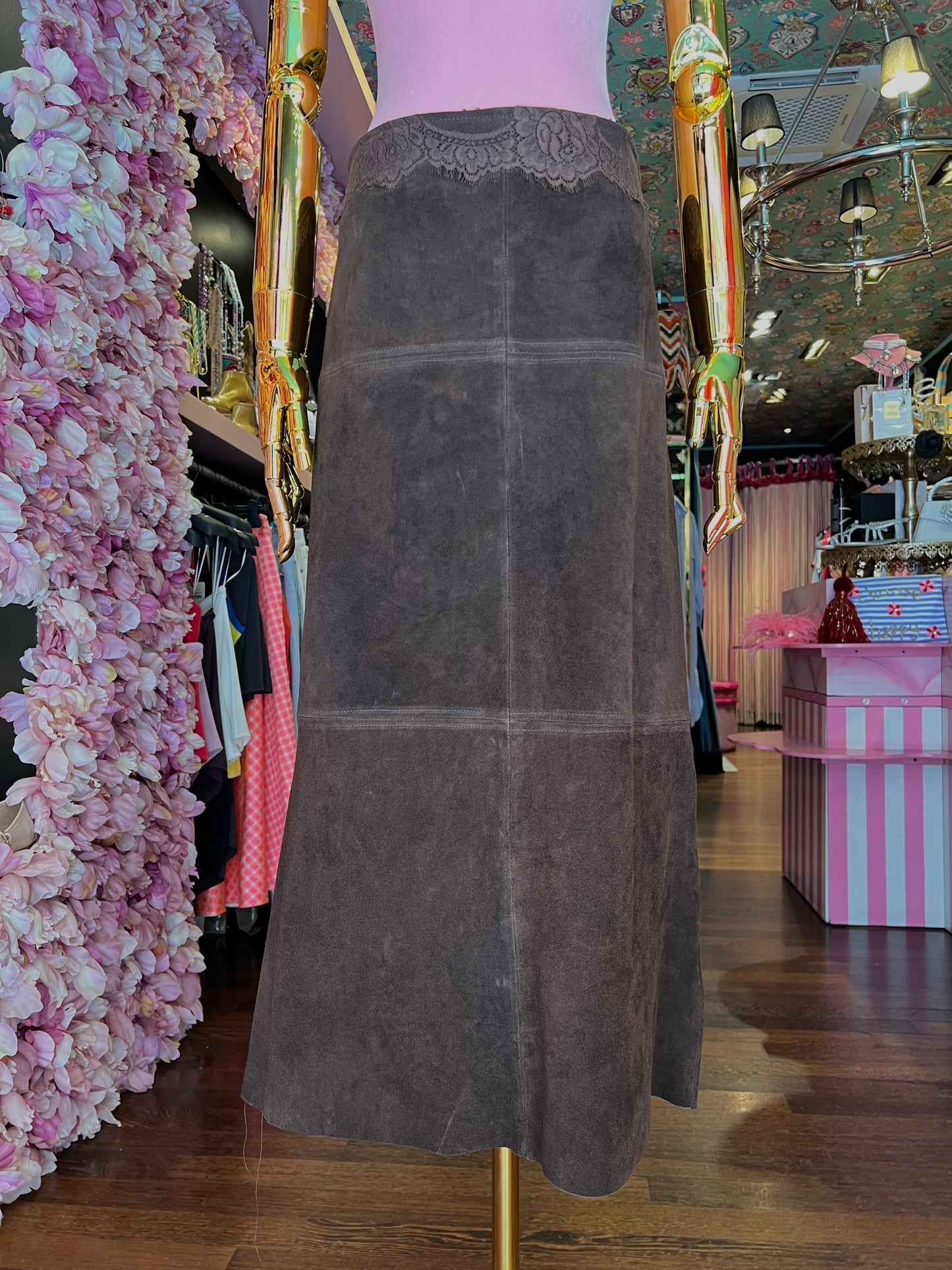 Pink memories gonna camoscio con pizzo