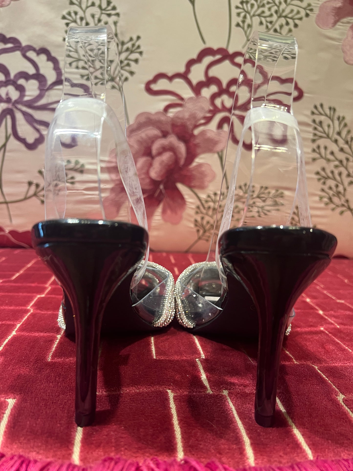 Love & roses scarpe Slingback con incrocio cristalli e pvc
