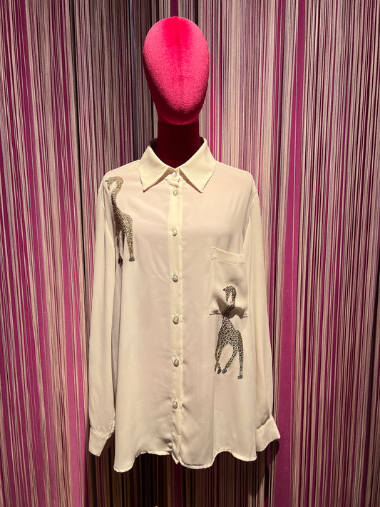 5 Progress camicia panna con giraffe cristalli